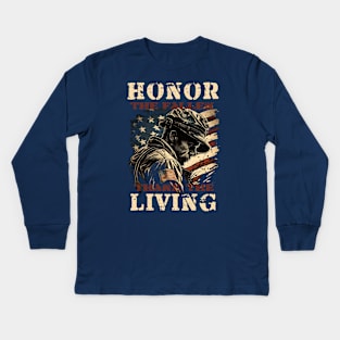 Honor The Fallen Thank The Living Kids Long Sleeve T-Shirt